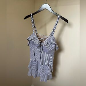 Cacique Swim Top Seersucker Size 18
